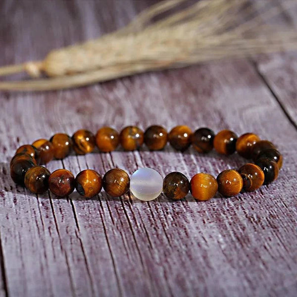 Moonstone & Tiger's Eye Bead Bracelet