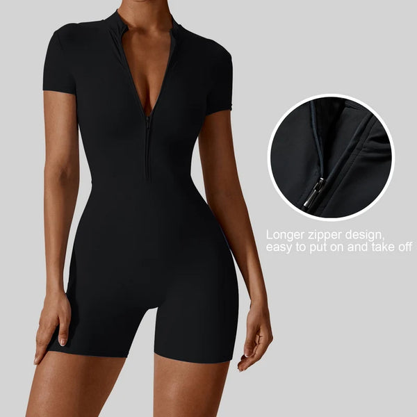 Ribbed Yoga Short Jumpsuit